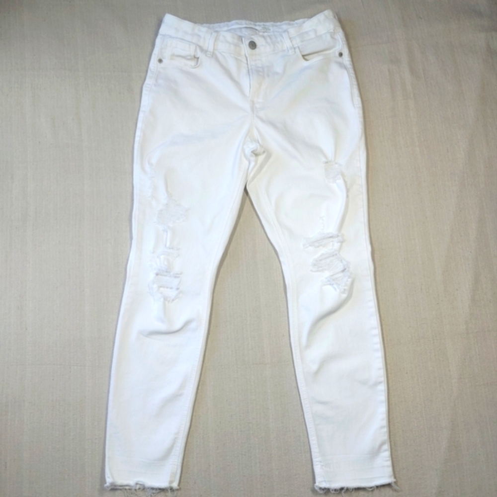 Old Navy Jeans Size 10 White Rockstar Skinny Mid-Rise Ankle